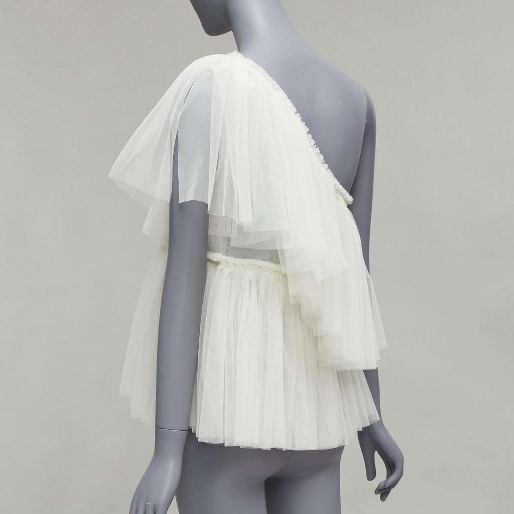 Molly Goddard Tulle Tiered Top Beige Never worn, with tag - Back View
