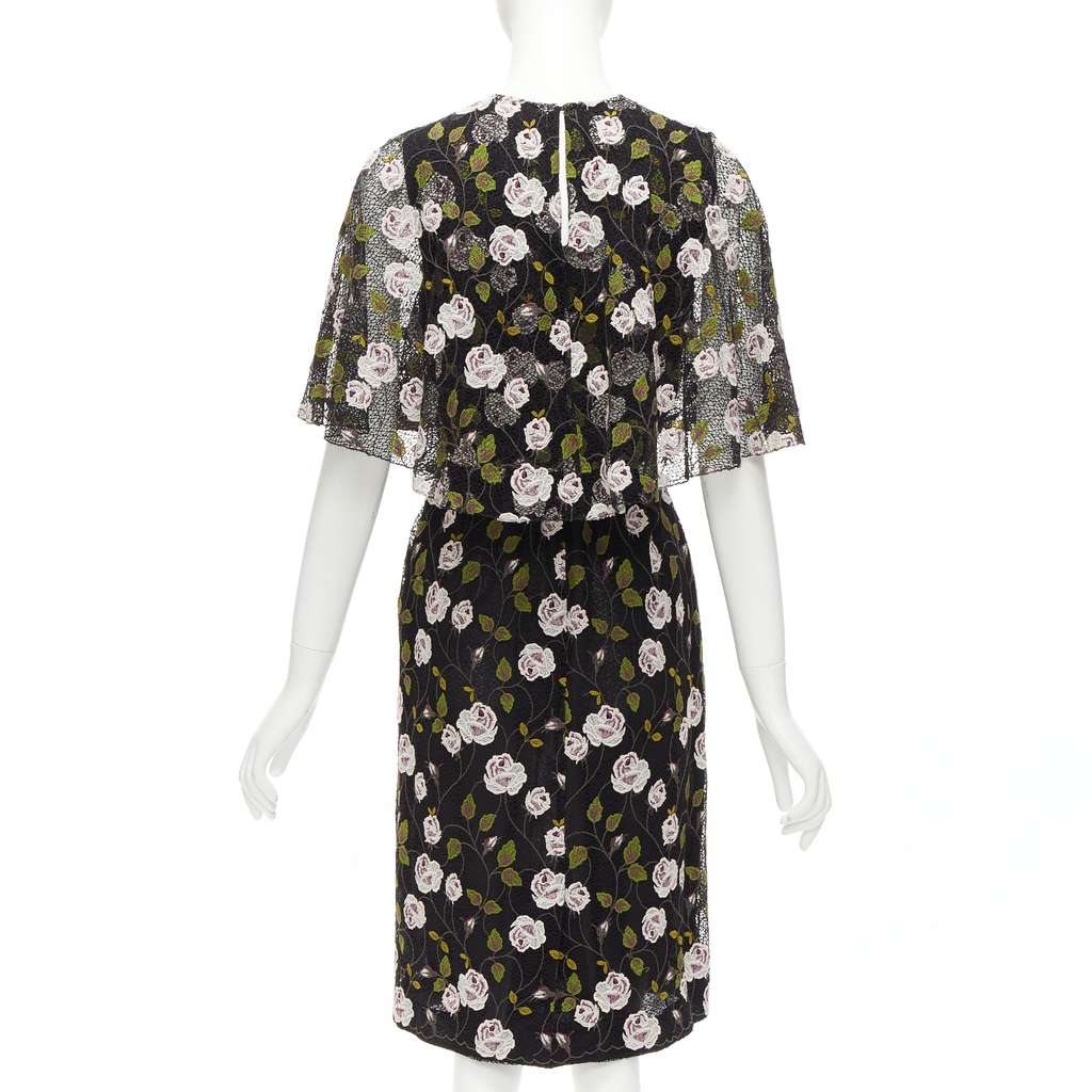 Giambattista Valli Lace Cape Dress Black Cotton Very good - Box View