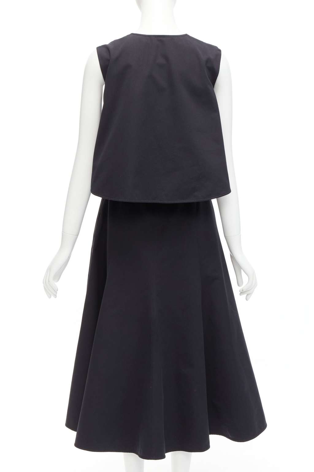 Jil Sander Cape Back Dress Black Cotton Very good - Model View