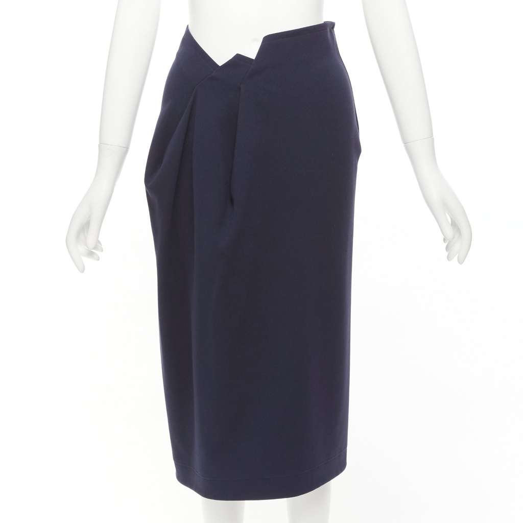 Jil Sander Jagged Waist Skirt Navy Never worn - Front View