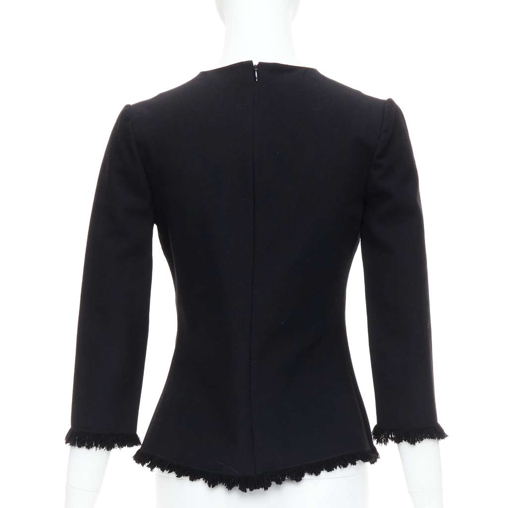 Tom Ford Fringe Fitted Top Black Wool Never worn - Box View