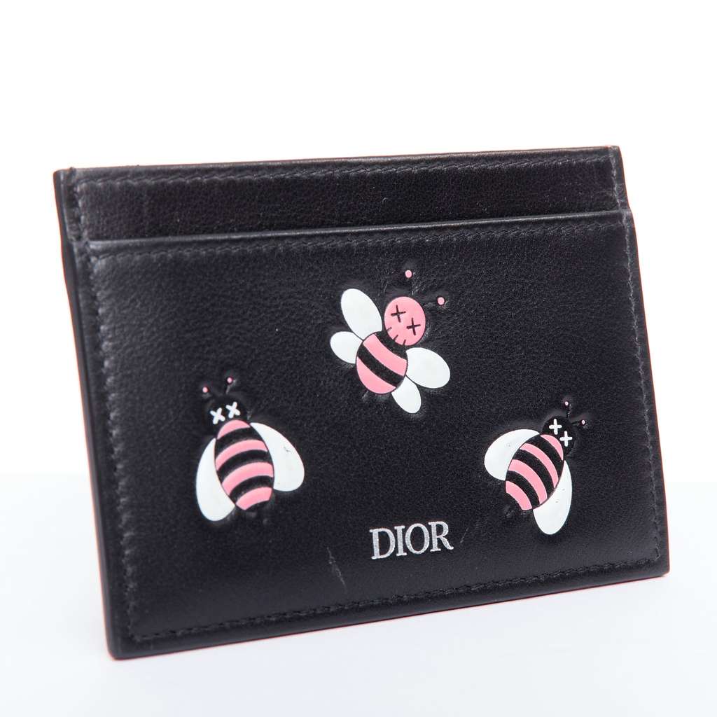 Dior Bee Leather Cardholder Black Leather Good condition - Inside View