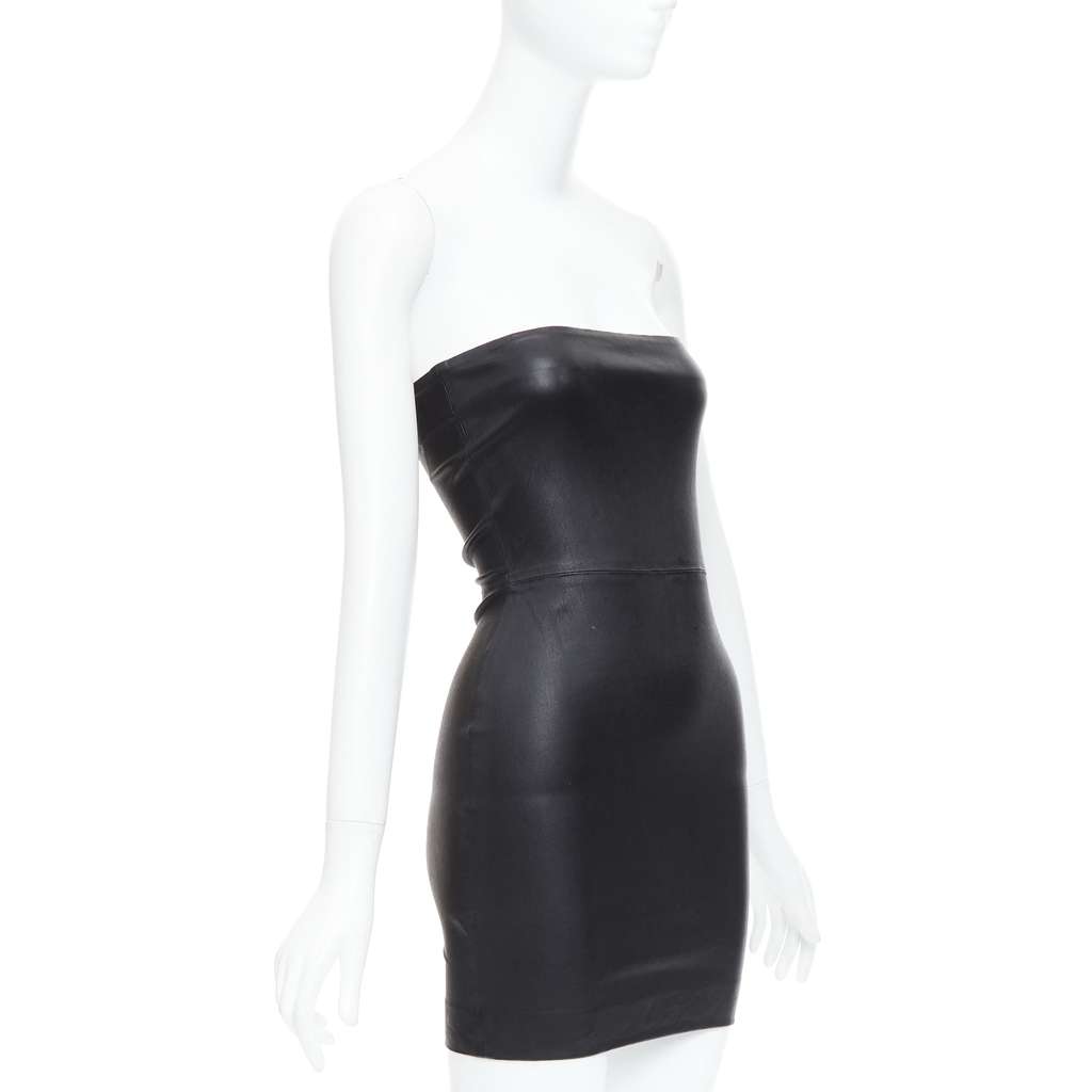 SPRWMN Leather Tube Dress Black Leather Good - Inside View