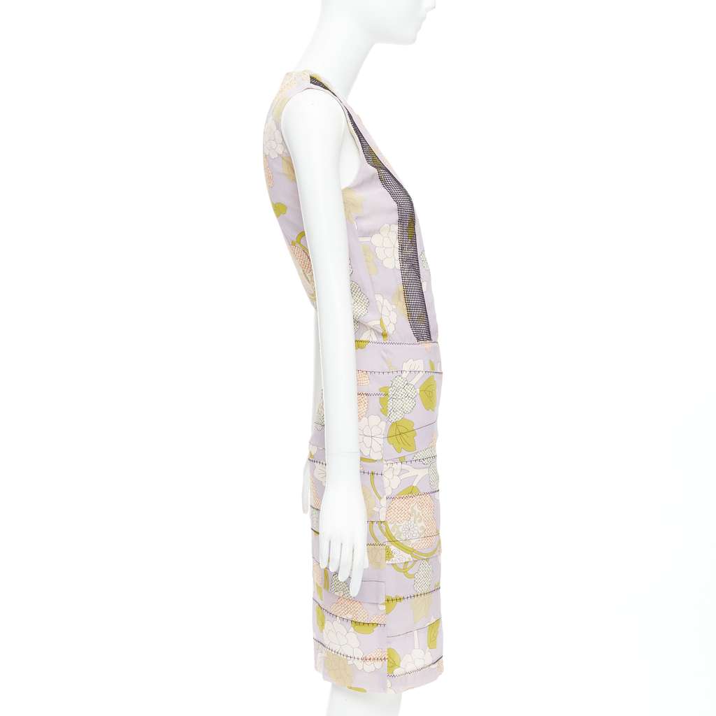 Bottega Veneta Mesh Pleat Dress Purple Silk Very good - Model View