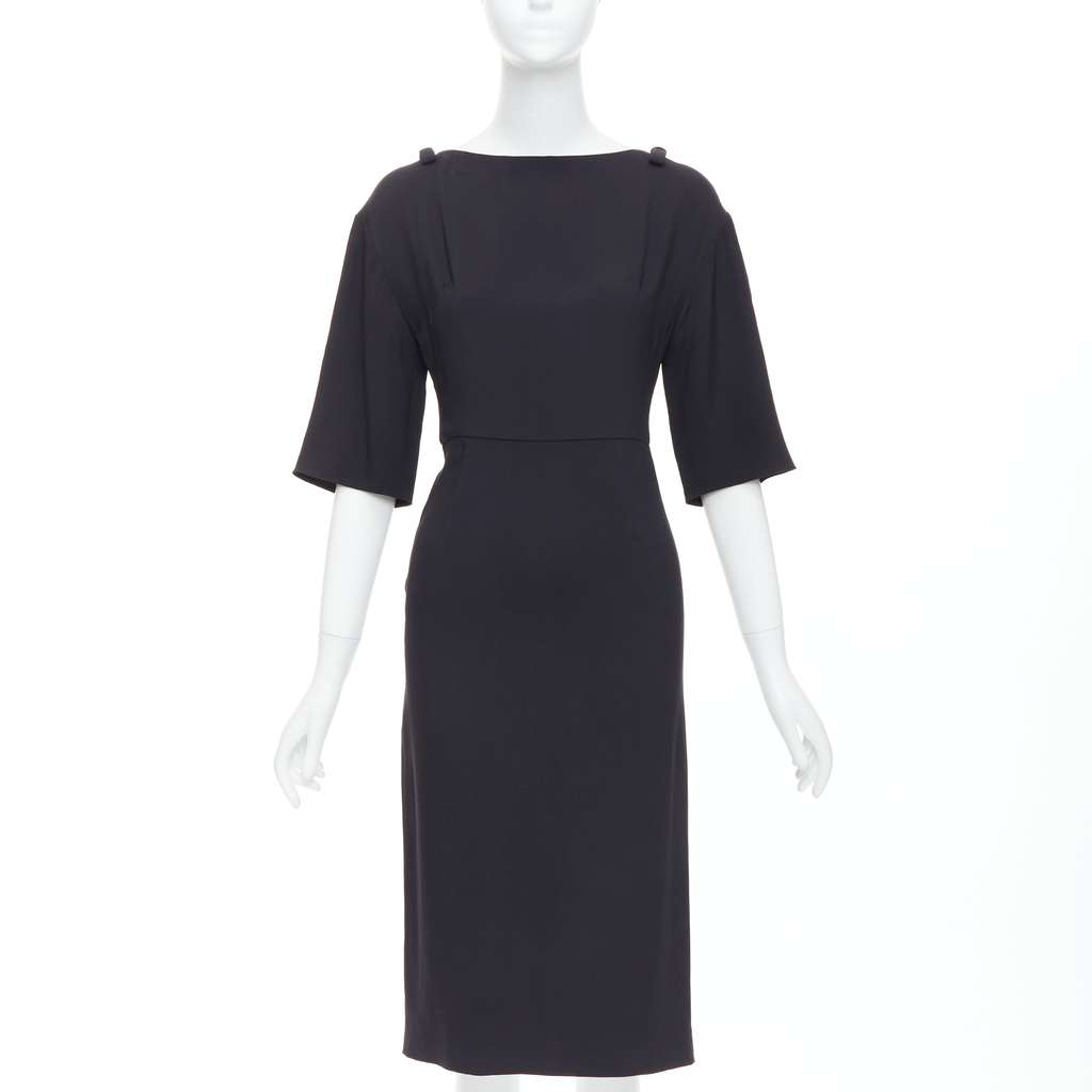 Valentino Garavani Ribbon Shift Dress Black Polyester Good condition - Front View