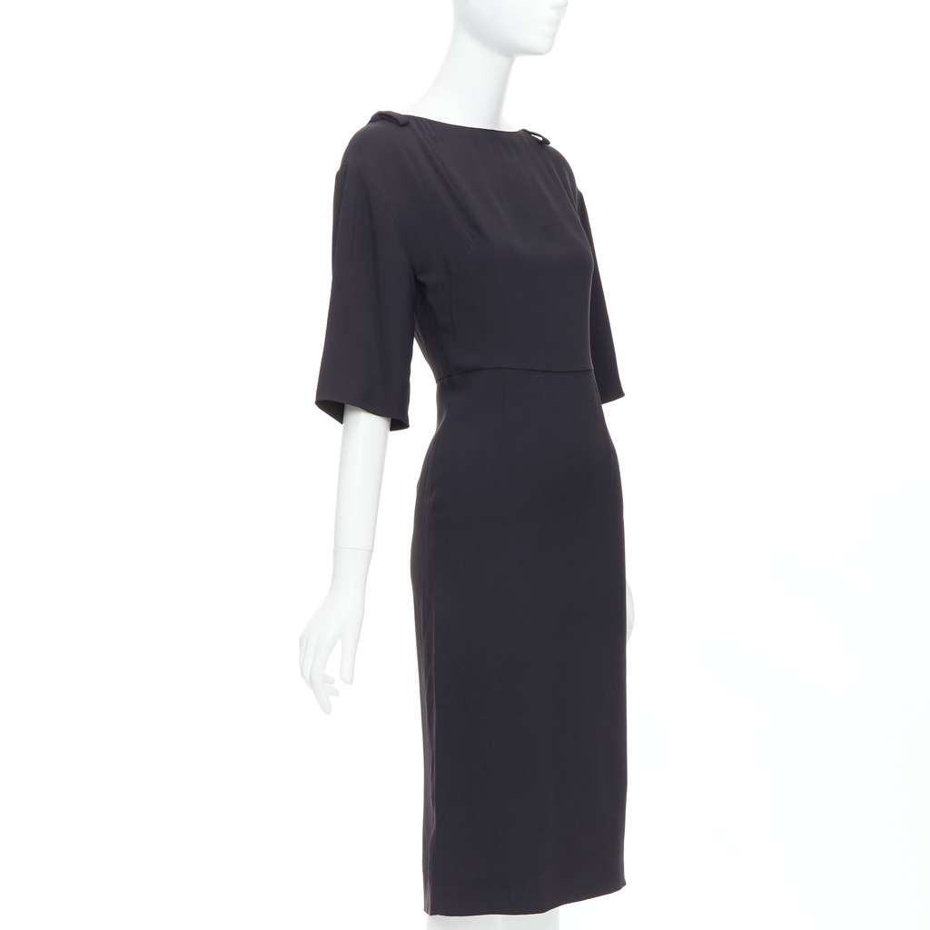 Valentino Garavani Ribbon Shift Dress Black Polyester Good condition - Inside View