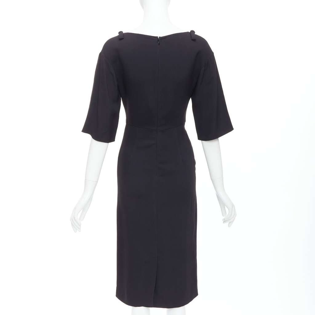 Valentino Garavani Ribbon Shift Dress Black Polyester Good condition - Box View