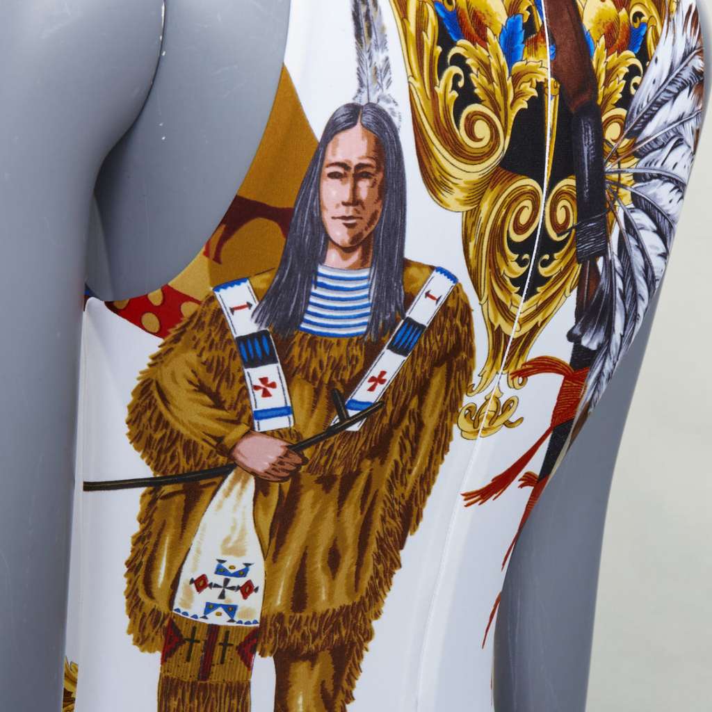 Versace Indian Print Swimsuit White Polyamide Very good - Back View