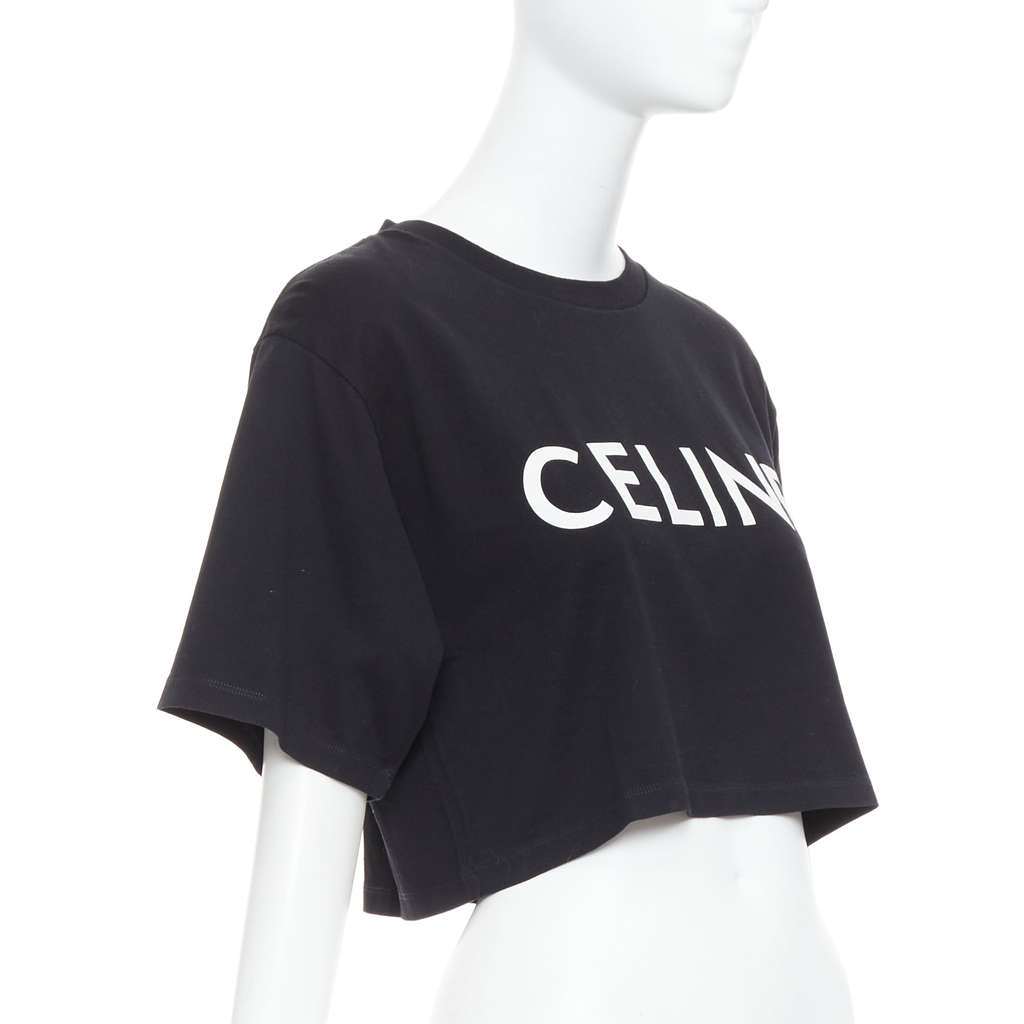 Celine Big Logo Tee Black Cotton Very good - Back View