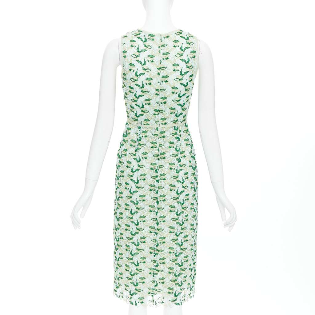 Giambattista Valli Leaf Lace Dress Green Polyester Very good - Box View