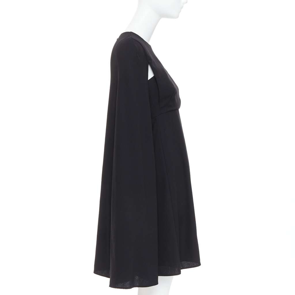 Valentino Garavani Cape Back Dress Black Silk Very good condition - Model View