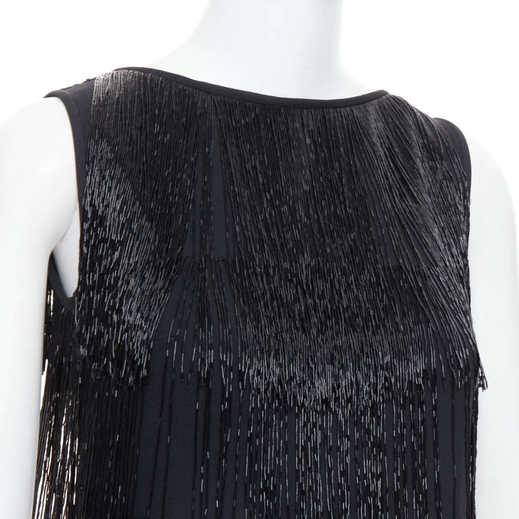 Michael Kors Fringe Flapper Dress Black Very good - Back View