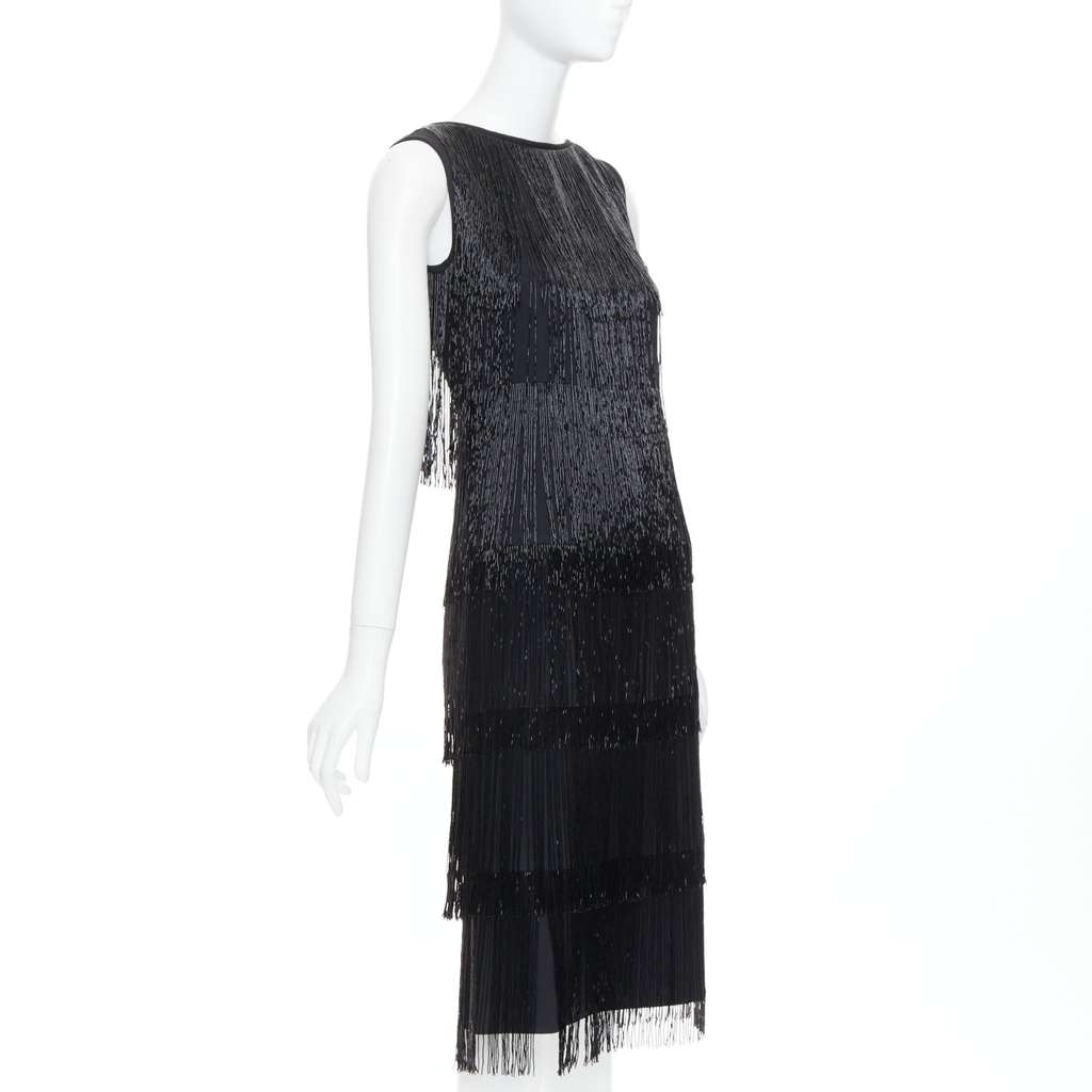 Michael Kors Fringe Flapper Dress Black Very good - Inside View