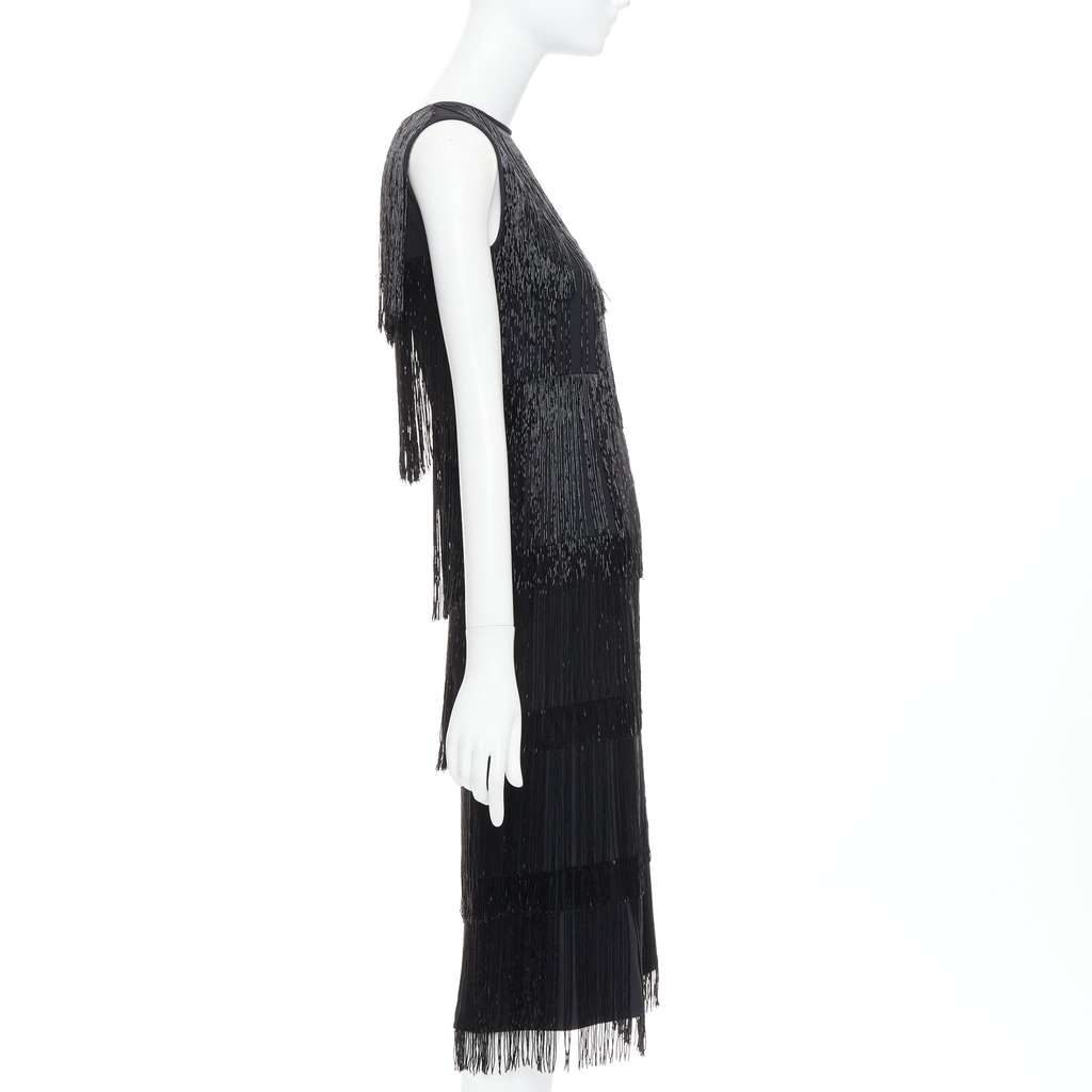 Michael Kors Fringe Flapper Dress Black Very good - Model View