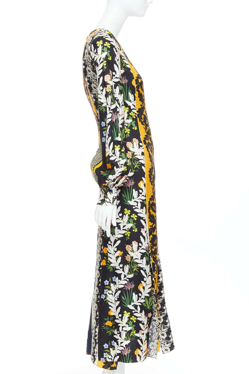 Oscar De La Renta Asymmetric Boho Dress MultiColor Silk Very good - Model View