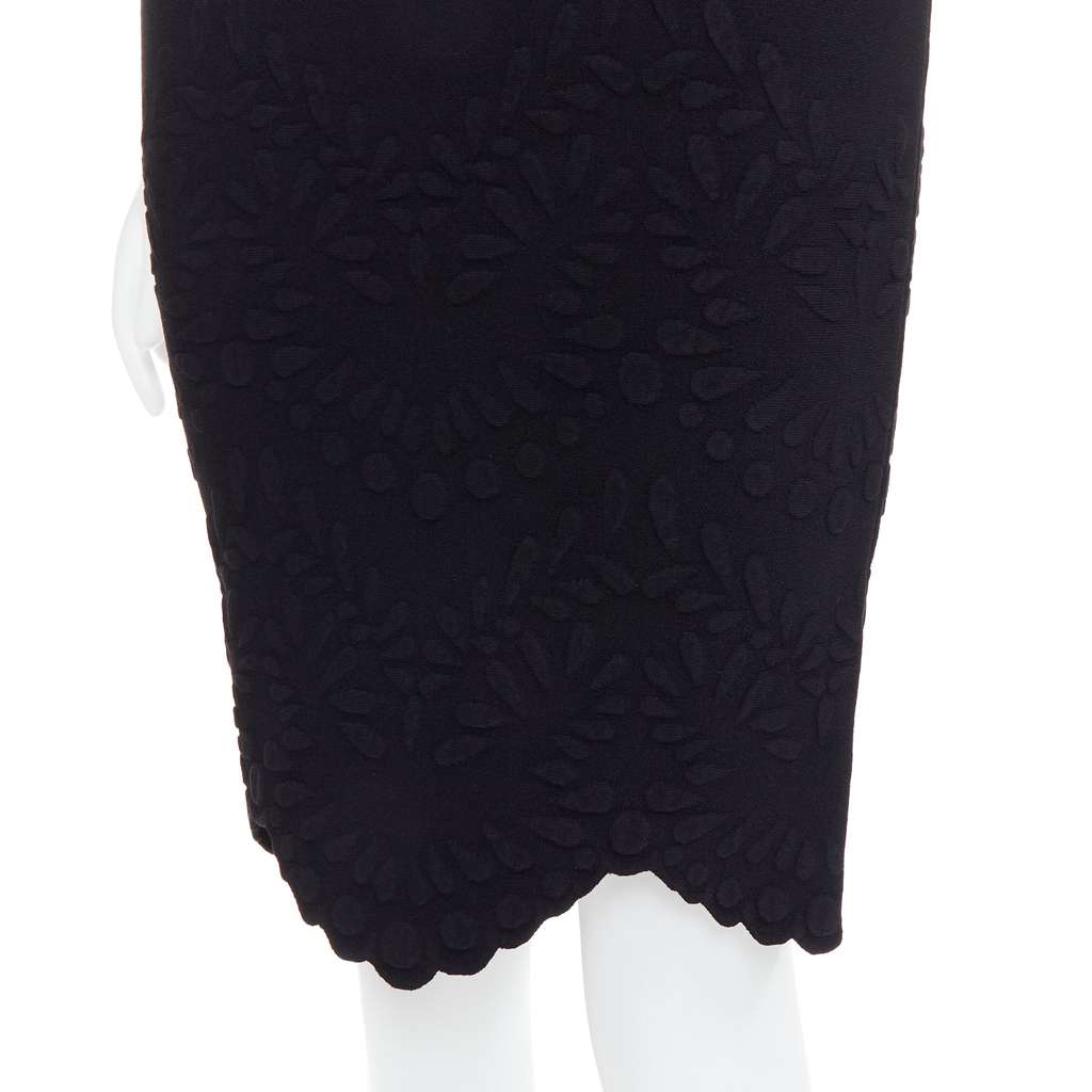 Alexander McQueen Jacquard Pencil Skirt Black Viscose Very good condition - Back View