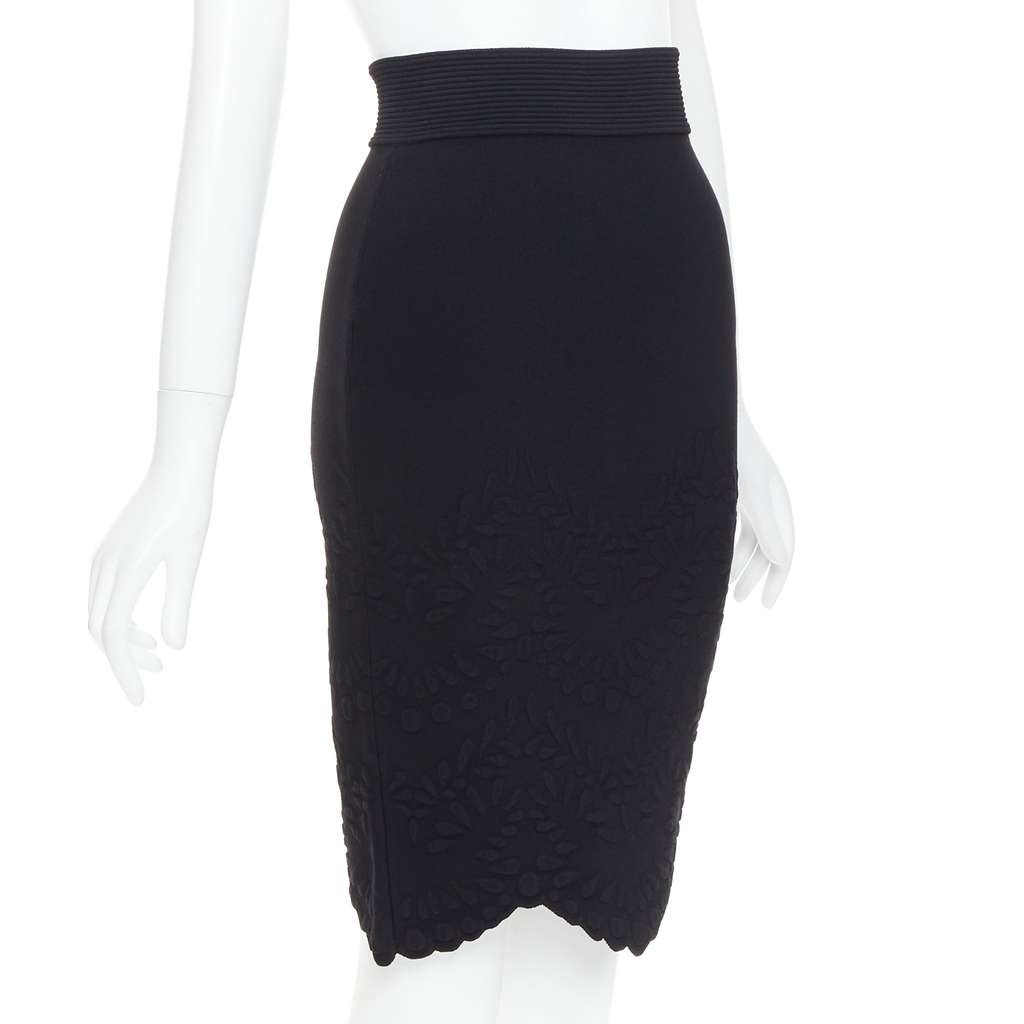 Alexander McQueen Jacquard Pencil Skirt Black Viscose Very good condition - Inside View
