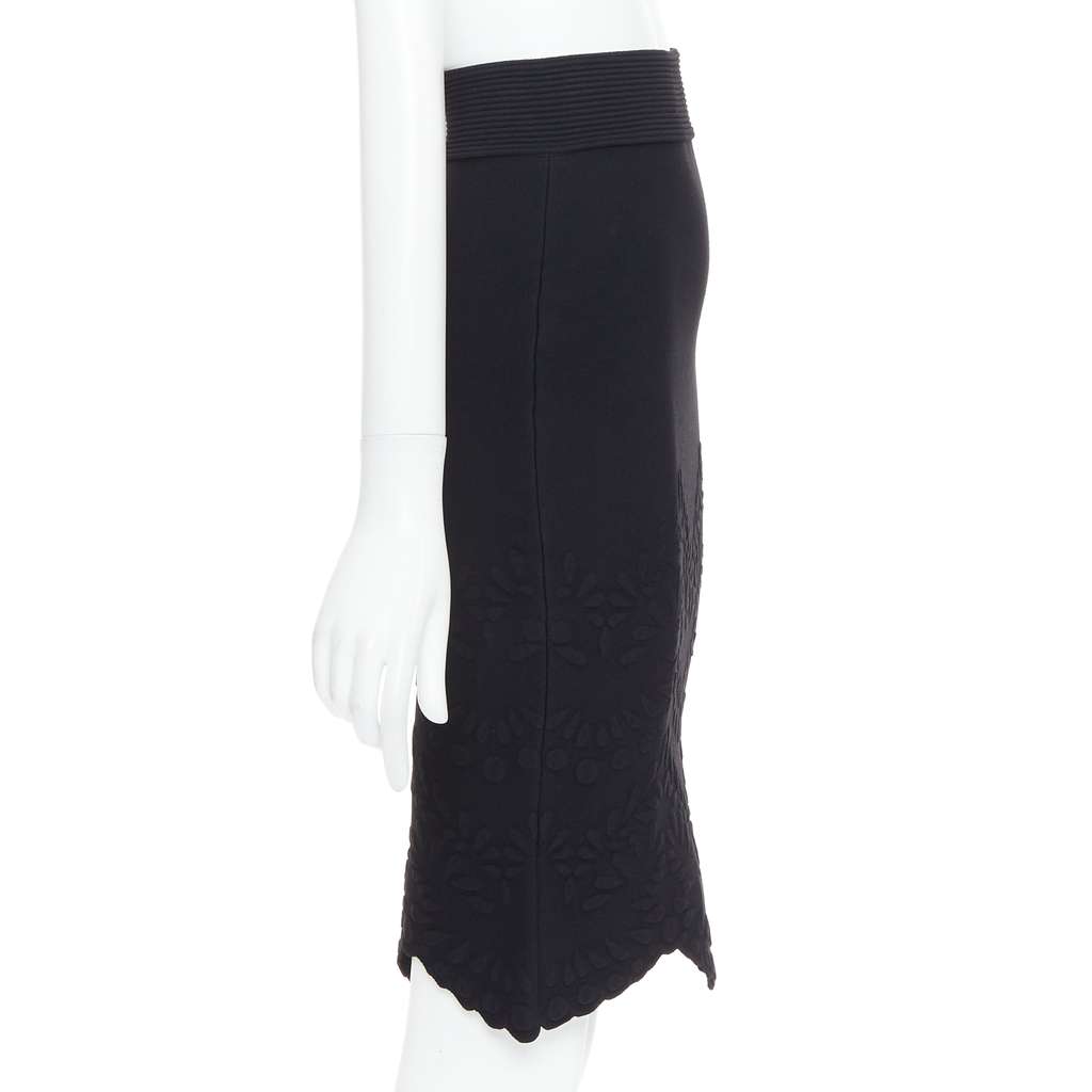 Alexander McQueen Jacquard Pencil Skirt Black Viscose Very good condition - Model View