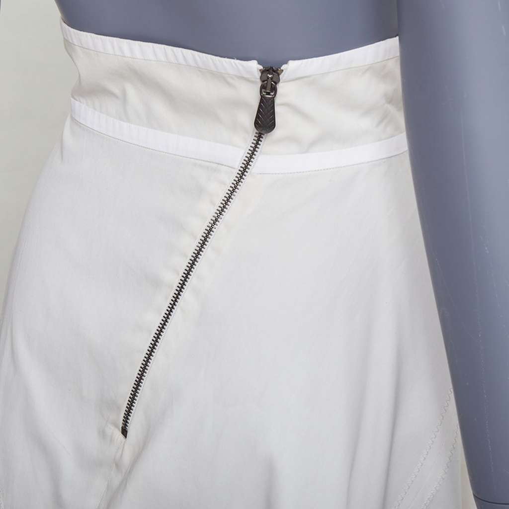 Bottega Veneta Diagonal Zip Skirt Grey Cotton Good - Back View