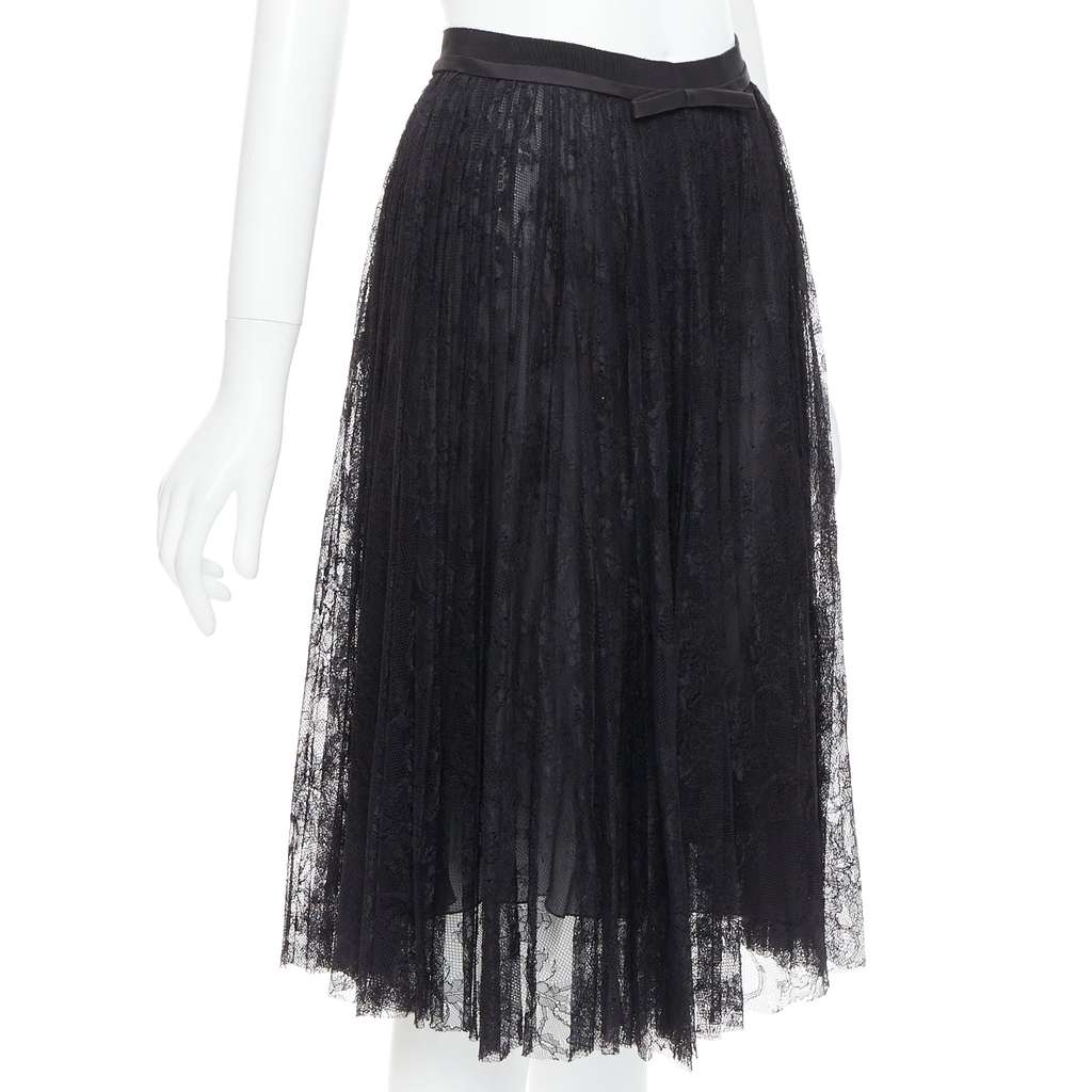 Giambattista Valli Lace Bow Skirt Black Viscose Very good - Inside View