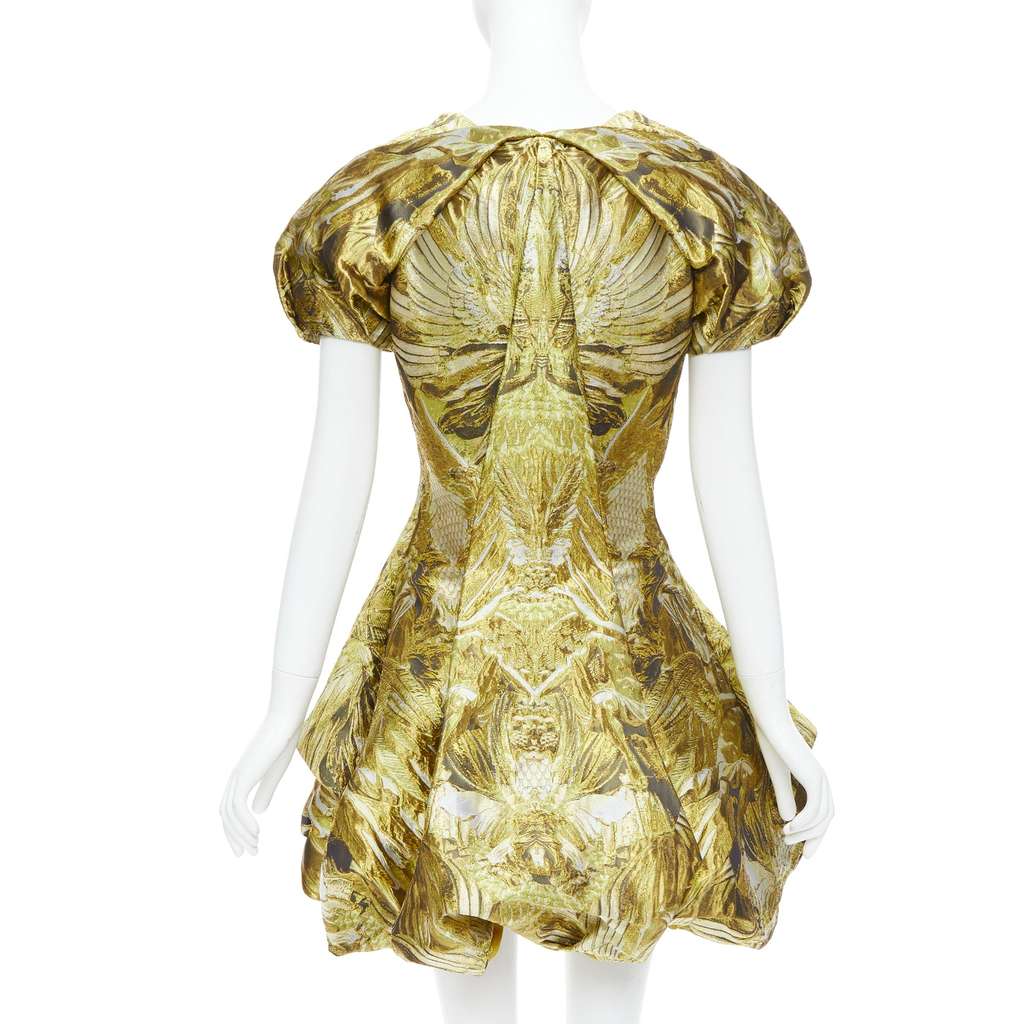 Alexander McQueen Medieval Jacquard Dress Gold Polyester Never worn, with tag - Box View