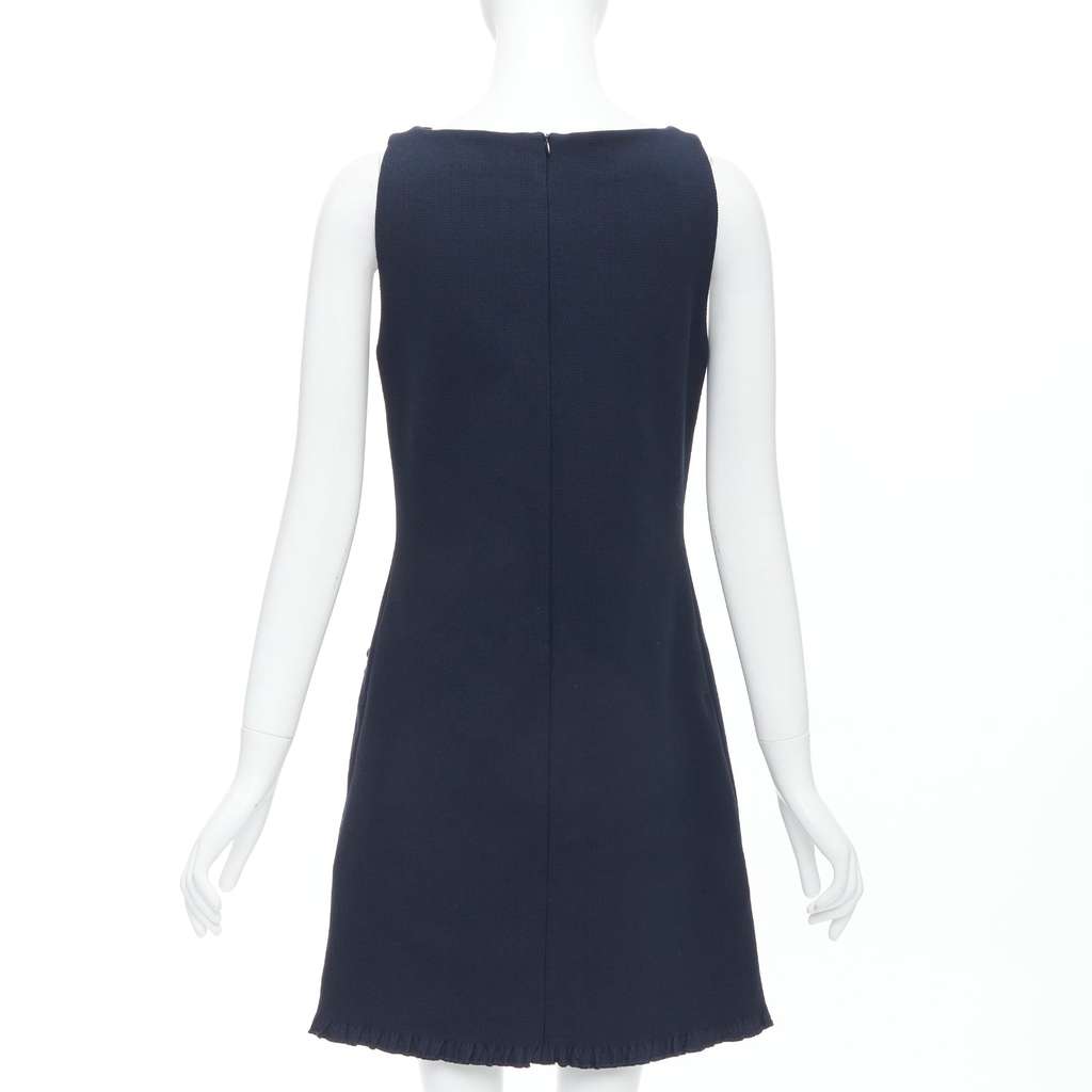 Lanvin Rhinestone Ribbon Dress Navy Cotton Very good - Box View