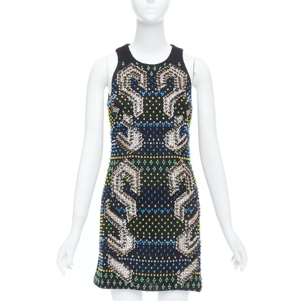 Peter Pilotto Beads Scuba Dress Black Polyamide Never worn - Front View