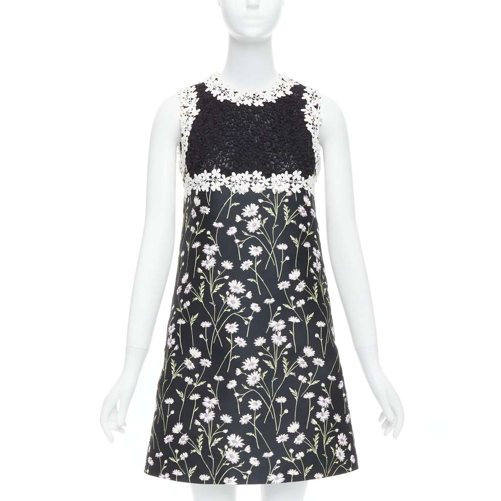 Giambattista Valli Lace Bodice Dress Black Polyester Never worn - Front View