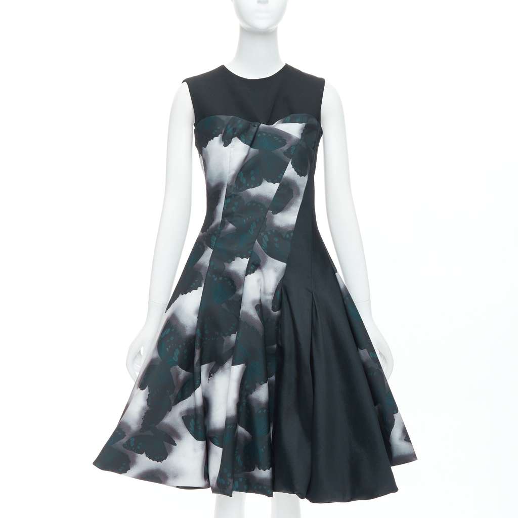 Lanvin Butterfly Cocktail Dress Grey Polyester Very good - Front View
