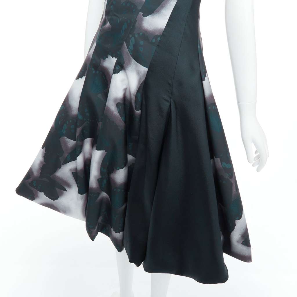 Lanvin Butterfly Cocktail Dress Grey Polyester Very good - Back View