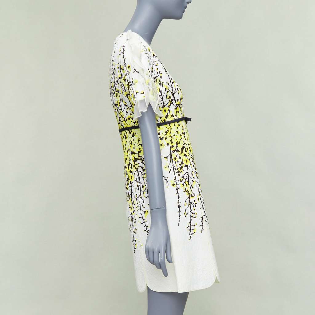 Giambattista Valli Flutter Jacquard Dress Beige Viscose Never worn - Model View