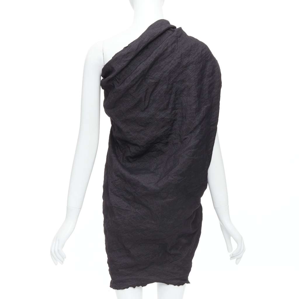 Lanvin One Shoulder Bow Dress Black Polyester Never worn - Box View