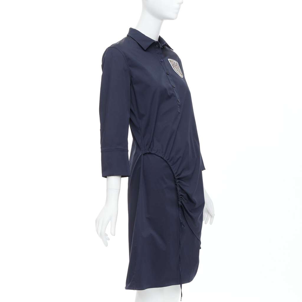 Dior Beaded Badge Dress Navy Cotton Very good - Inside View