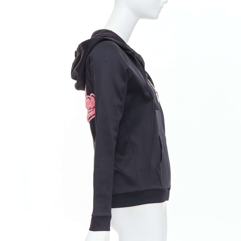 Valentino Garavani Velvet Beaded Hoodie Black Polyamide Never worn - Box View