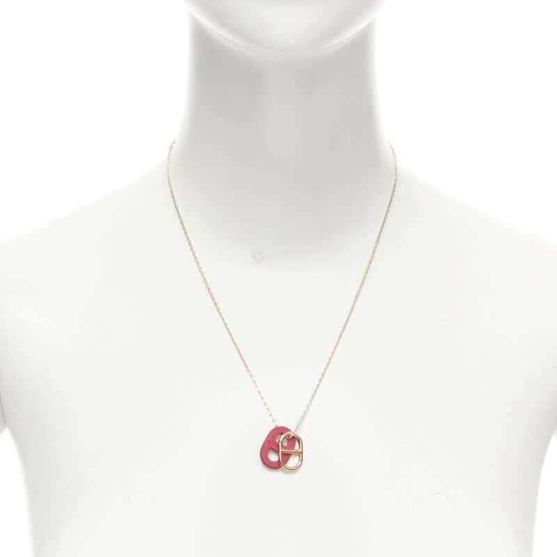 Hermès Chain Pendant Necklace Silver Never worn, with tag - Front View