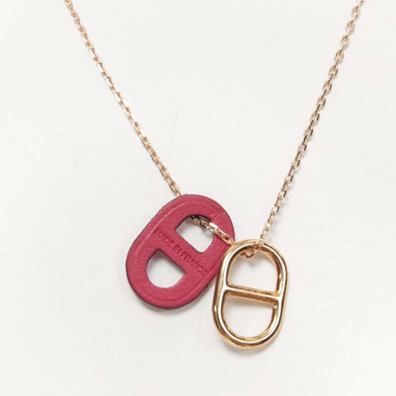 Hermès Chain Pendant Necklace Silver Never worn, with tag - Box View