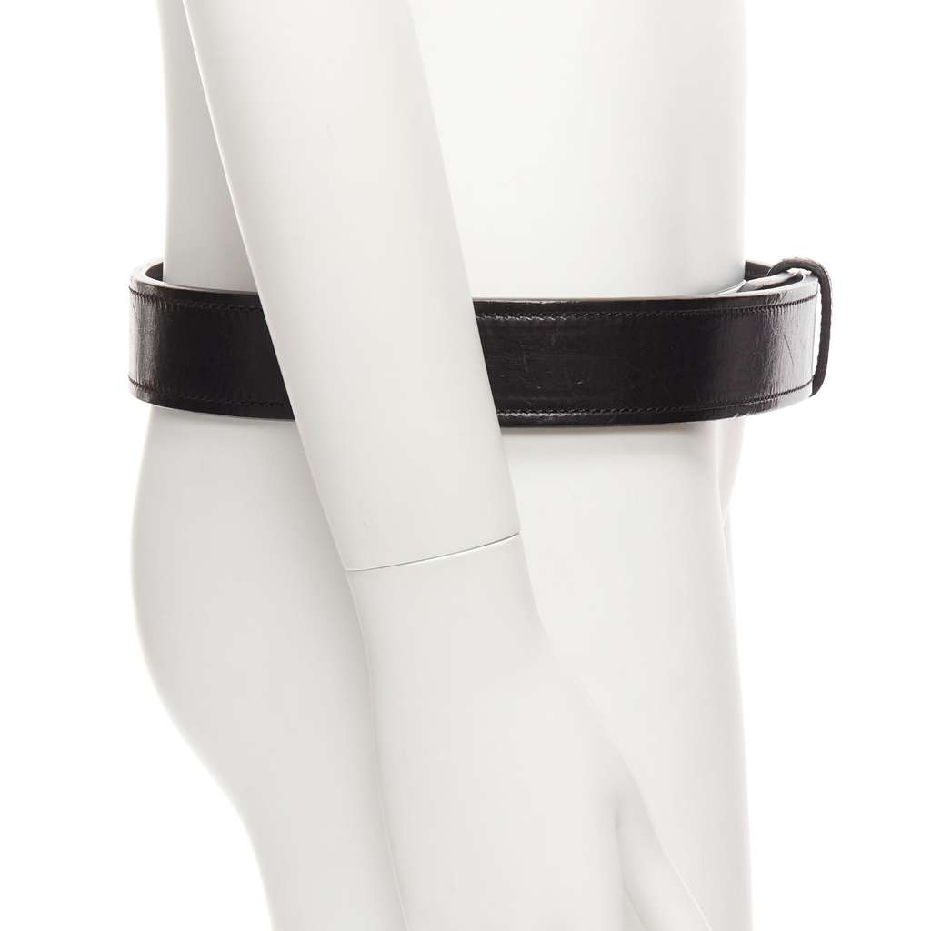 Celine Medusa Chain Leather Belt Black Leather Fair - Model View