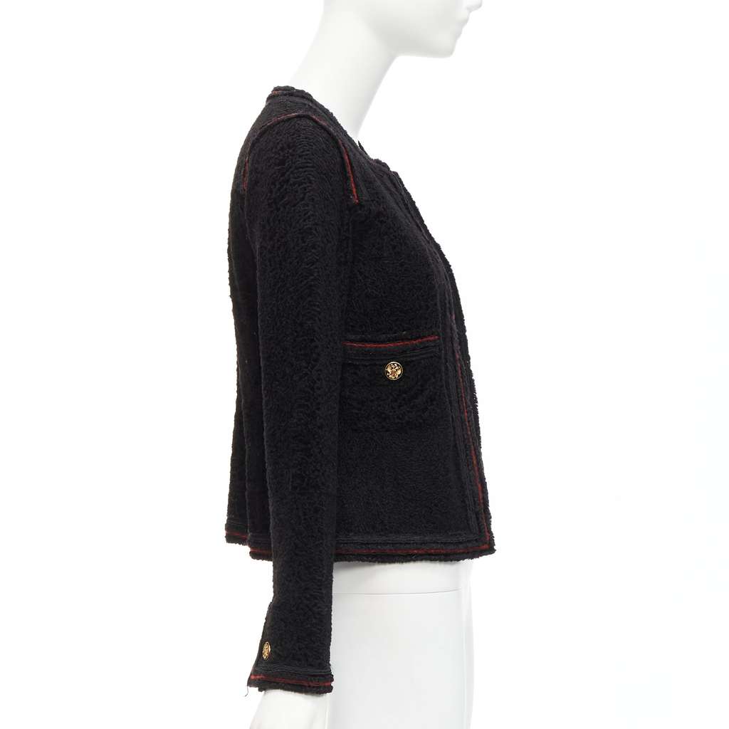 Chanel Black Tweed CC Jacket Black Wool Very good - Model View