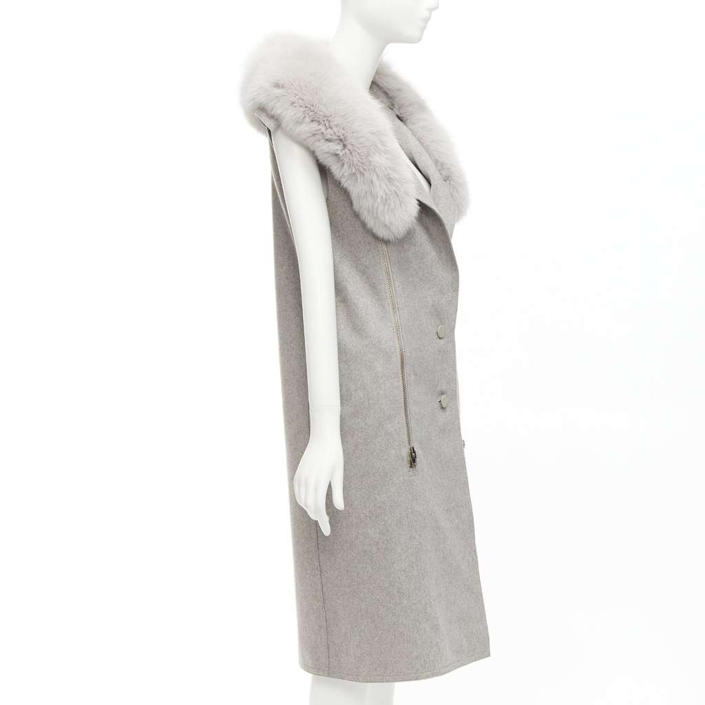 Alexander Wang Grey Fur Vest Dress Grey Fur Never worn - Model View