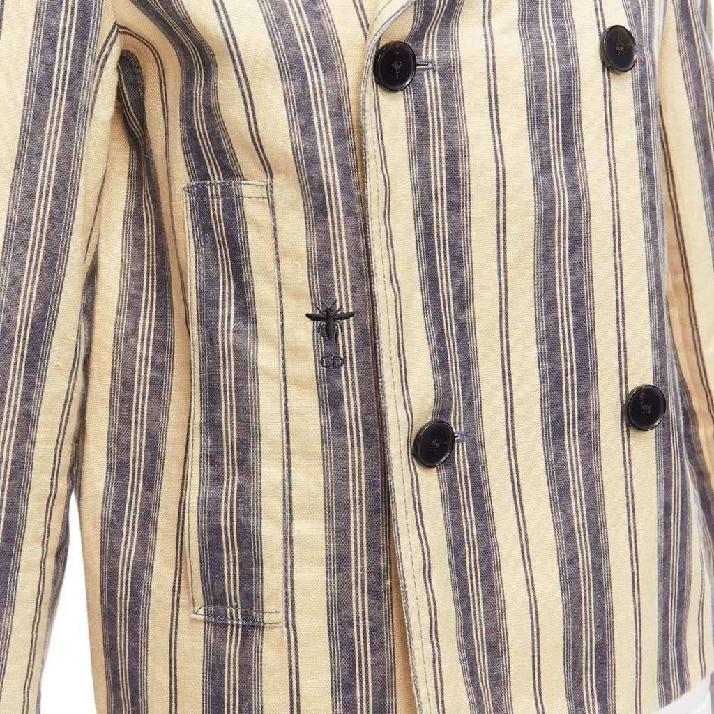 Dior Beige Striped Blazer Beige Linen Very good - Back View