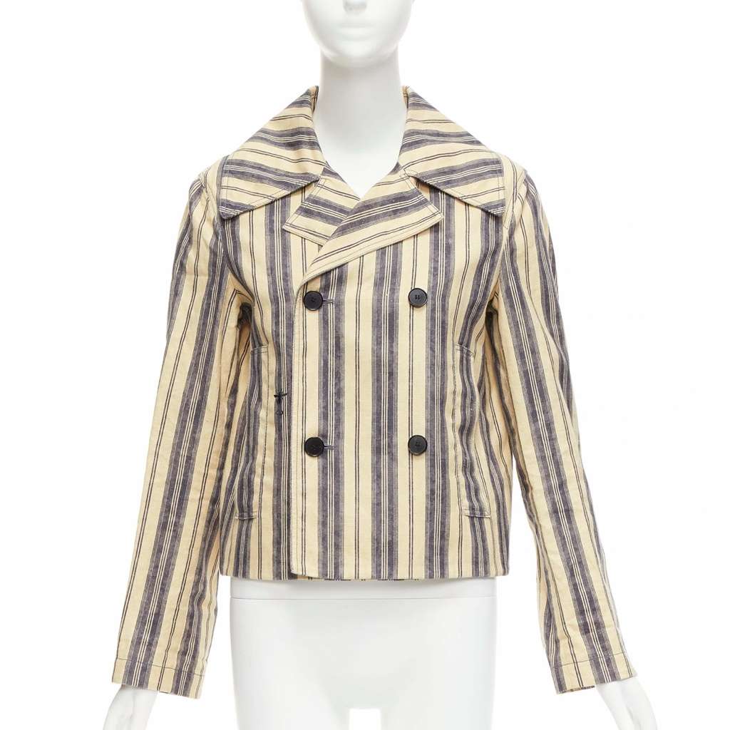 Dior Beige Striped Blazer Beige Linen Very good - Inside View