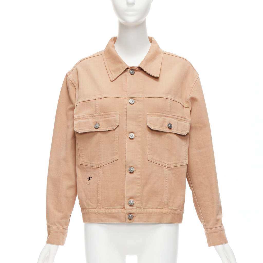 Dior Peach Denim Logo Jacket Pink Very good - Front View