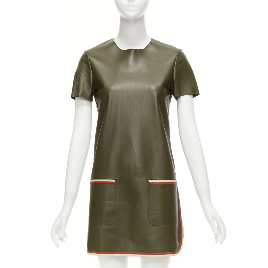 Celine Mod Leather Dress Green Leather Very good - Front View