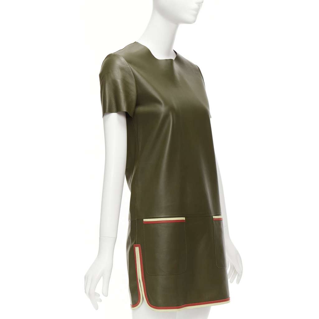 Celine Mod Leather Dress Green Leather Very good - Inside View