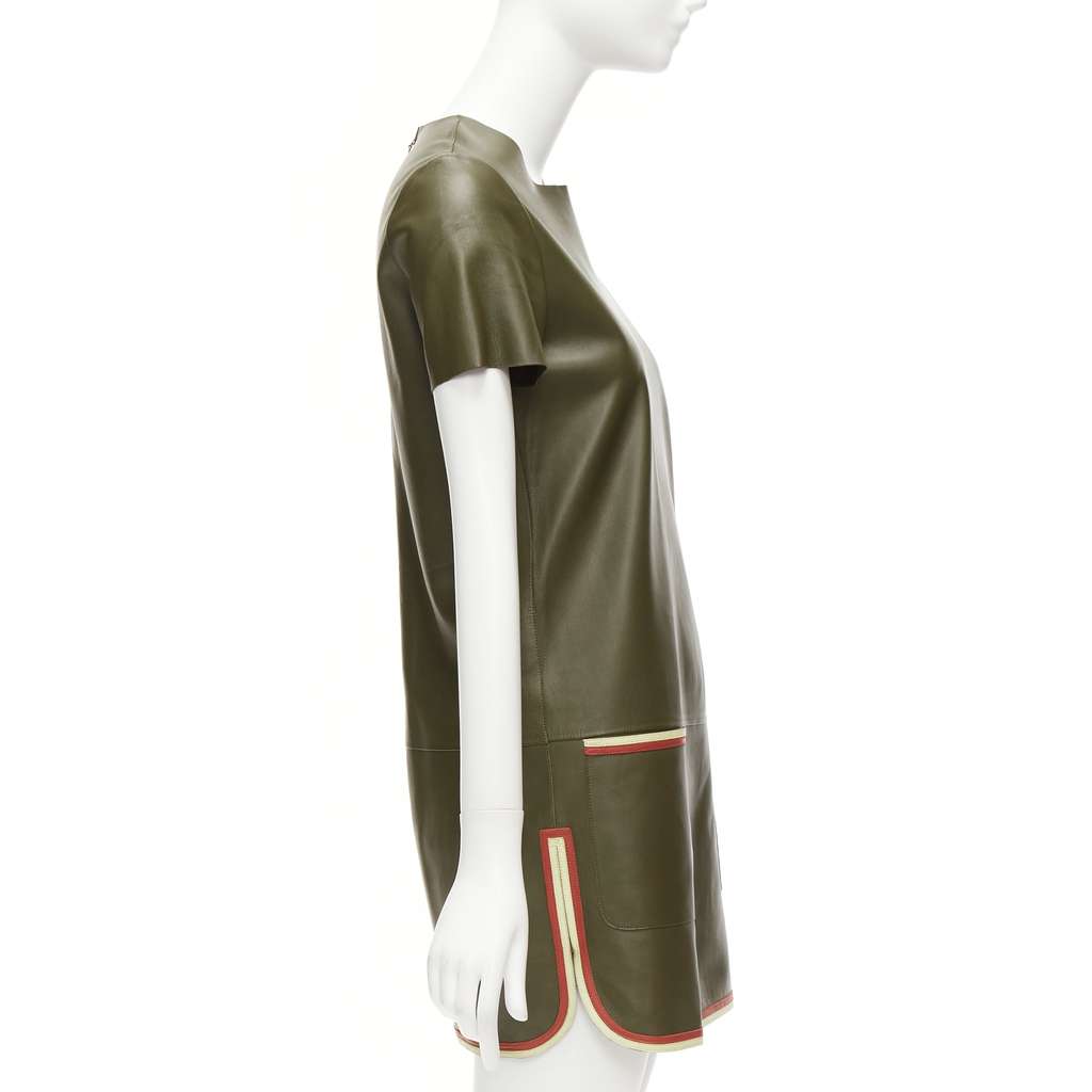 Celine Mod Leather Dress Green Leather Very good - Model View