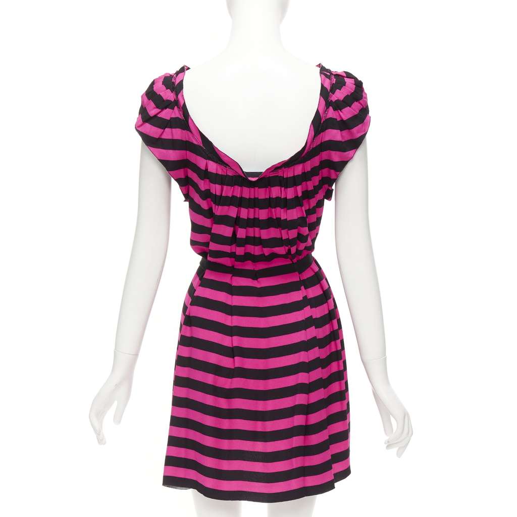 Prada Ribbon Belt Dress Black Wool Never worn - Box View