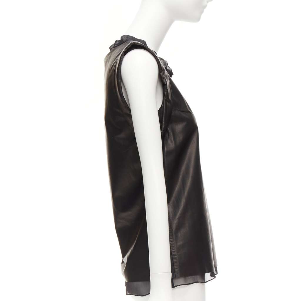 3.1 Phillip Lim Silk Trim Tunic Black Leather Very good condition - Model View