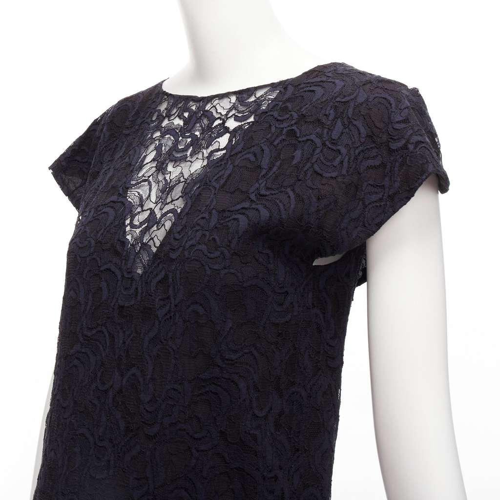Dior Overlay Ruffle Dress Navy Never worn - Back View