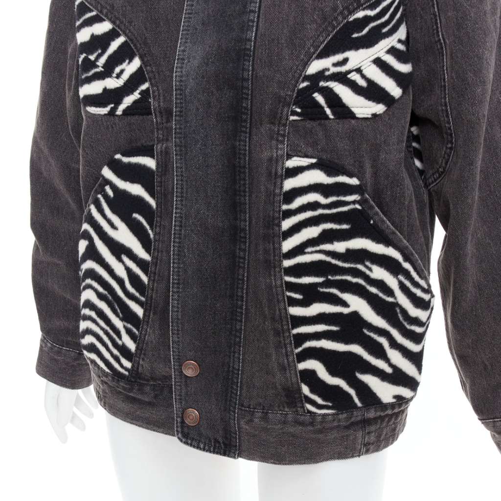 Celine Zebra Wool Patch Jacket Black Wool Never worn - Back View