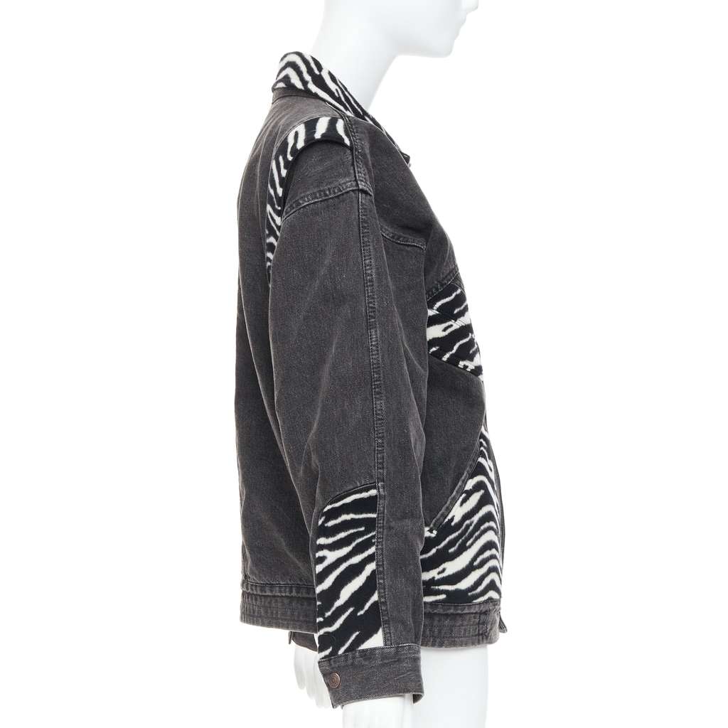 Celine Zebra Wool Patch Jacket Black Wool Never worn - Box View